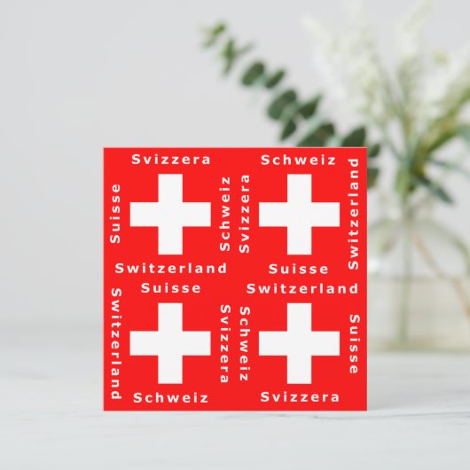 Zwitserland, Zwitserland, Schweiz, Svizzera Uitnod Kaart (Staand voorkant)