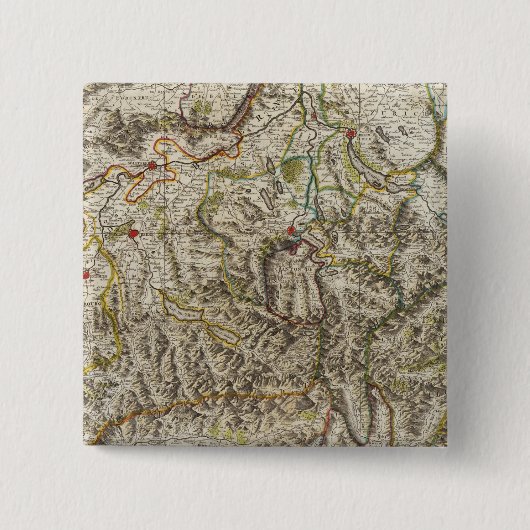 Zwitserland - Zwitserland Vierkante Button 5,1 Cm (Voorkant)