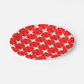 Zwitserland Zwitserland Zwitserland: Rood en wit Papieren Bordje (Gekanteld)