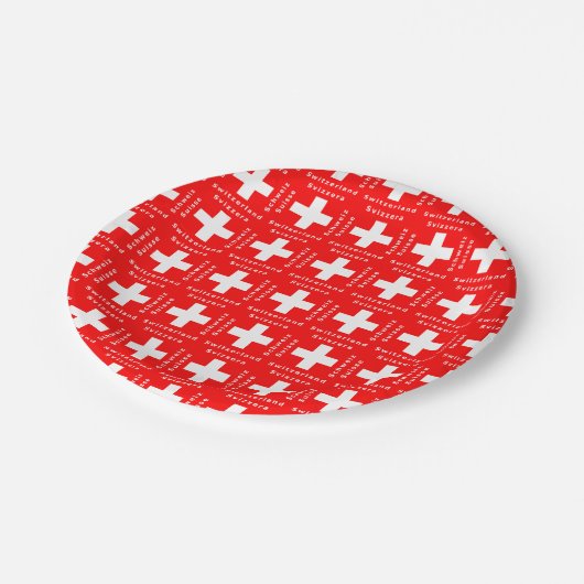 Zwitserland Zwitserland Zwitserland: Rood en wit Papieren Bordje (Gekanteld)