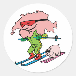 Zwitserland Zwitserland Zwitserland Ski Vintage Tr Ronde Sticker
