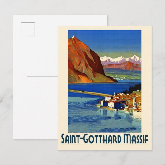 Zwitserland Zwitsers Poster voor het reizen van re Briefkaart (Voorkant / Achterkant)