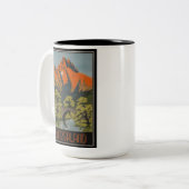 Zwitserland Zwitsers Poster voor het reizen van re Tweekleurige Koffiemok (Voorkant links)