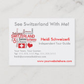 Zwitserland Zwitsers thema Toerisme Visitekaartjes (Achterkant)