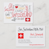Zwitserland Zwitsers thema Toerisme Visitekaartjes (Voorkant / Achterkant)