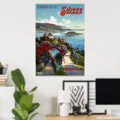 Zwitserland  Zwitsers toerismereizen Poster (Thuiskantoor)