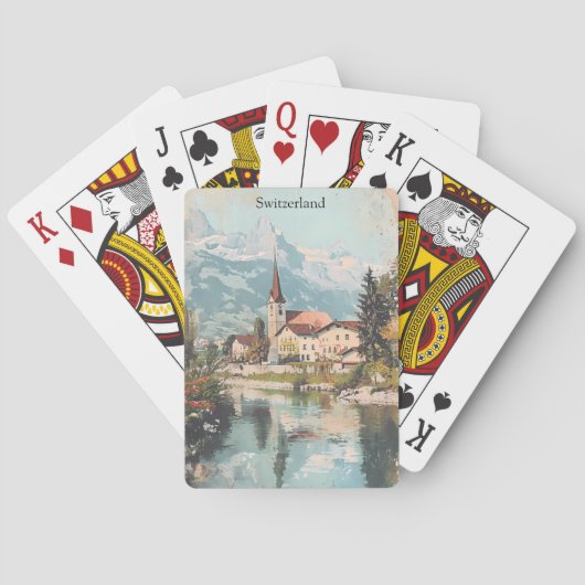  Zwitserland Zwitserse Alpen landschap Pokerkaarten (Achterkant)