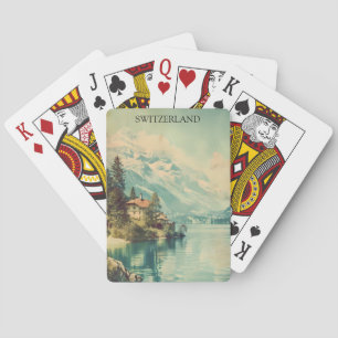 Zwitserland Zwitserse Alpen uitzicht Pokerkaarten