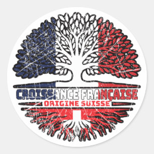 Zwitserland Zwitserse Franse boomstammen Ronde Sticker