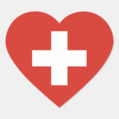 Zwitserland/Zwitserse hartvlag Hart Sticker (Voorkant)
