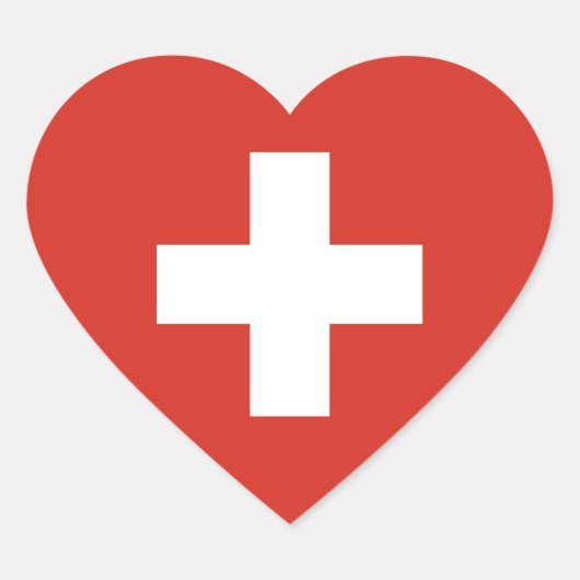 Zwitserland/Zwitserse hartvlag Hart Sticker (Voorkant)