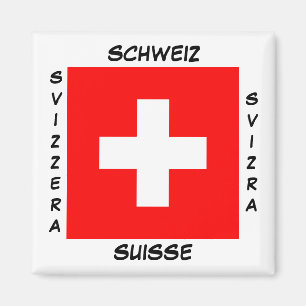 Zwitserland Zwitserse talen Vlaggensplein Magnet