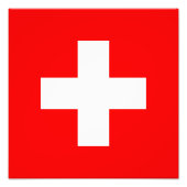 Zwitserland - Zwitserse vlag Foto Afdruk (Voorkant)