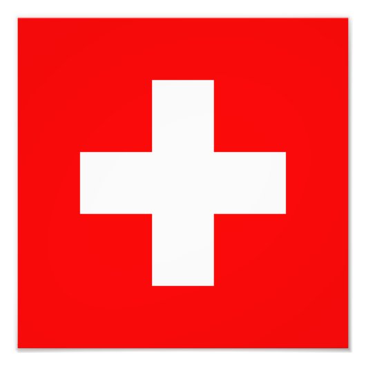 Zwitserland - Zwitserse vlag Foto Afdruk (Voorkant)