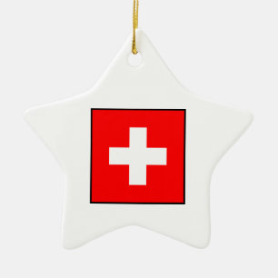 Zwitserland - Zwitserse vlag Keramisch Ornament