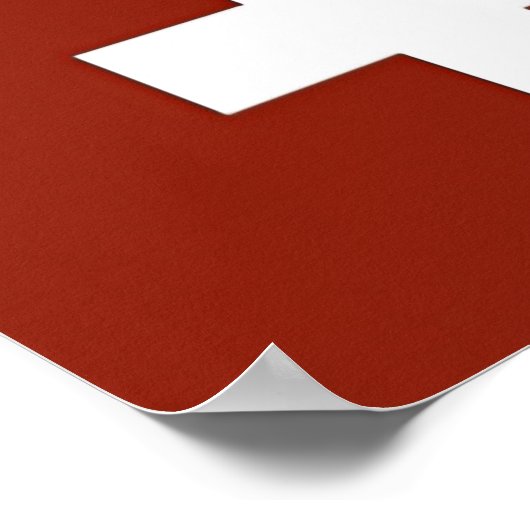 Zwitserland - Zwitserse vlag - Poster (Hoek)