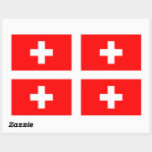Zwitserland - Zwitserse vlag Rechthoekige Sticker (Vel)