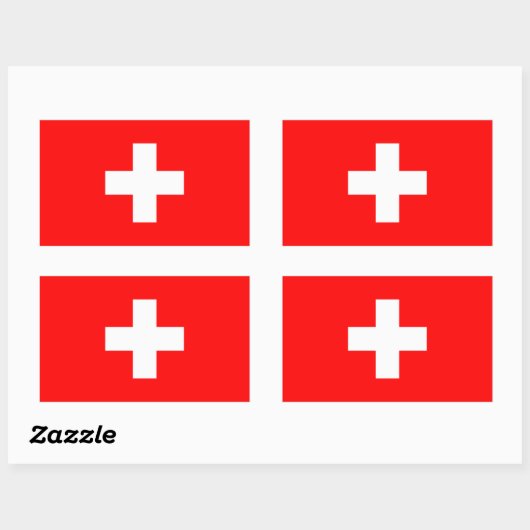 Zwitserland - Zwitserse vlag Rechthoekige Sticker (Vel)