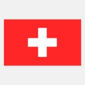 Zwitserland - Zwitserse vlag Rechthoekige Sticker (Voorkant)
