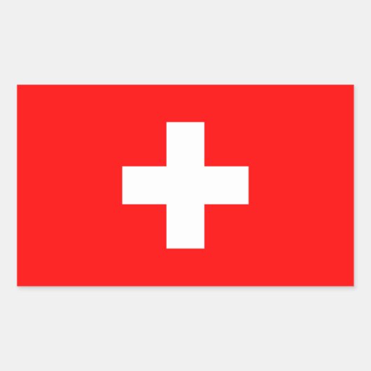 Zwitserland - Zwitserse vlag Rechthoekige Sticker (Voorkant)
