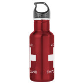 Zwitserland Zwitserse vlag rood reizen persoonlijk Waterfles (Achterkant)