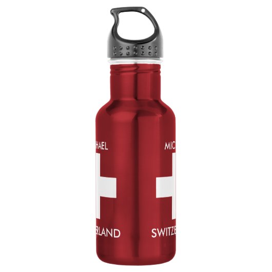 Zwitserland Zwitserse vlag rood reizen persoonlijk Waterfles (Achterkant)