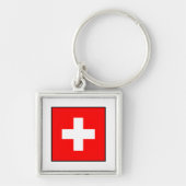 Zwitserland - Zwitserse vlag Sleutelhanger (Voorkant)