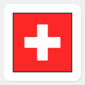 Zwitserland - Zwitserse vlag Vierkante Sticker (Voorkant)