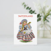 Zwitserland Zwitserse Vrouw Reizen Briefkaart (Staand voorkant)