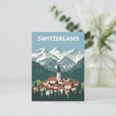 Zwitsers Alpendorp Briefkaart (Staand voorkant)