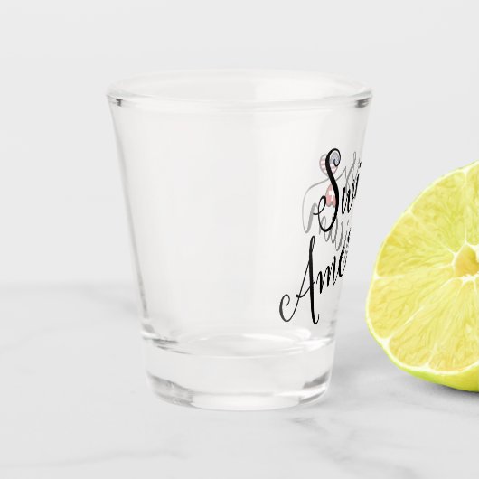 Zwitsers - Amerikaans binnenste harten Shot Glas (Links)