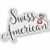 Zwitsers - Amerikaans binnenste harten Sticker (Voorkant)
