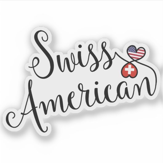 Zwitsers - Amerikaans binnenste harten Sticker (Voorkant)