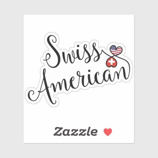 Zwitsers - Amerikaans binnenste harten Sticker (Vel)