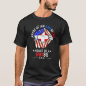 Zwitsers Amerikaans Pride Foreign Zwitserland F T-shirt (Voorkant)