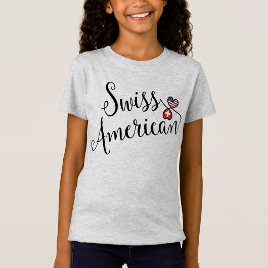 Zwitsers-Amerikaanse gejumeleerde harten T-shirt (Voorkant)