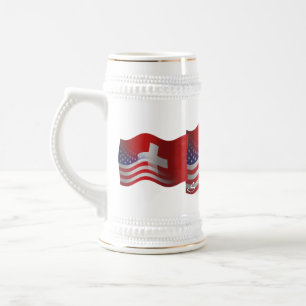 Zwitsers-Amerikaanse golfvlag Bierpul