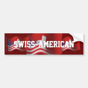 Zwitsers-Amerikaanse golfvlag Bumpersticker