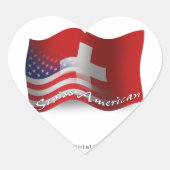 Zwitsers-Amerikaanse golfvlag Hart Sticker (Voorkant)