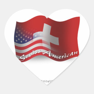 Zwitsers-Amerikaanse golfvlag Hart Sticker