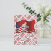 Zwitsers-Amerikaanse golfvlag Kaart (Staand voorkant)