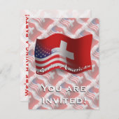 Zwitsers-Amerikaanse golfvlag Kaart (Voorkant / Achterkant)