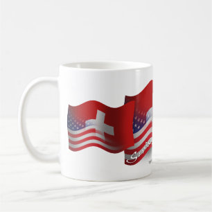 Zwitsers-Amerikaanse golfvlag Koffiemok