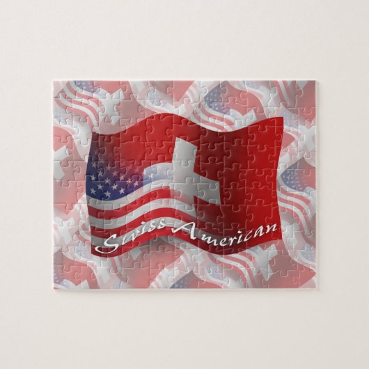 Zwitsers-Amerikaanse golfvlag Legpuzzel (Horizontaal)