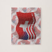 Zwitsers-Amerikaanse golfvlag Legpuzzel (Verticaal)