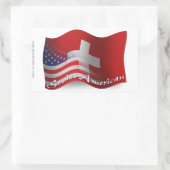 Zwitsers-Amerikaanse golfvlag Rechthoekige Sticker (Tas)