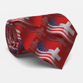 Zwitsers-Amerikaanse golfvlag Stropdas (Opgerold)