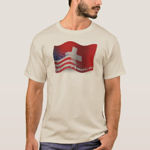 Zwitsers-Amerikaanse golfvlag T-shirt
