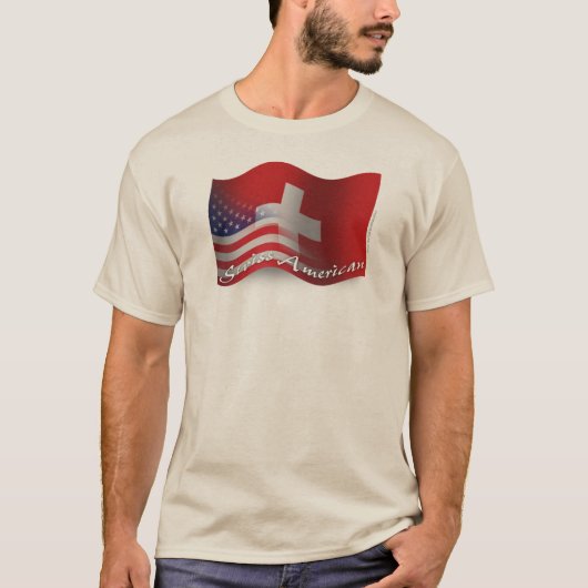 Zwitsers-Amerikaanse golfvlag T-shirt (Voorkant)