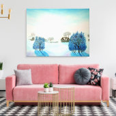 Zwitsers blauw kerstfeest canvas afdruk (Insitu (Woonkamer))